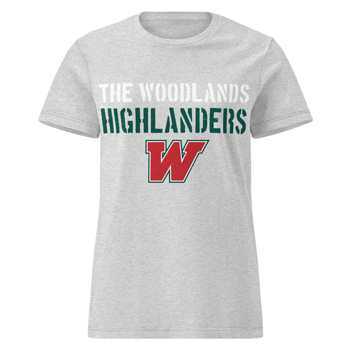 The Woodlands High School Highlanders Women's Sport Grey SoftStyle T-shirt 017