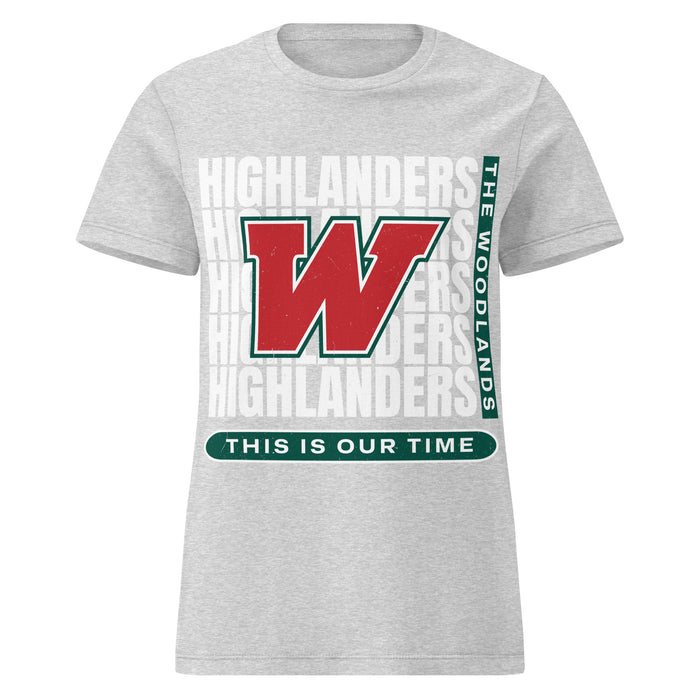 The Woodlands High School Highlanders Women's Sport Grey SoftStyle T-shirt 235