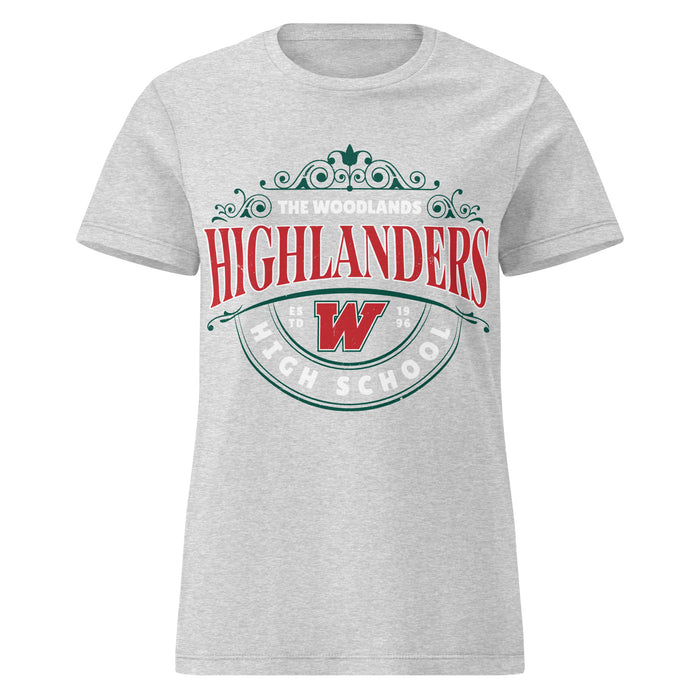 The Woodlands High School Highlanders Women's Sport Grey SoftStyle T-shirt 211
