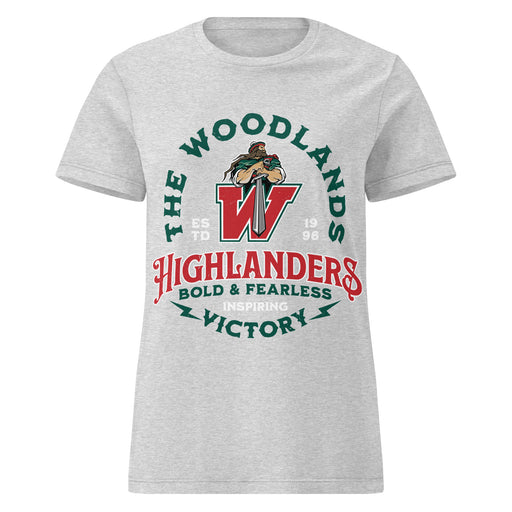 The Woodlands High School Highlanders Women's Sport Grey SoftStyle T-shirt 206
