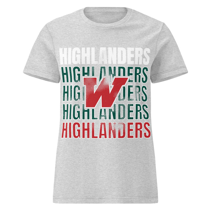 The Woodlands High School Highlanders Women's Sport Grey SoftStyle T-shirt 233