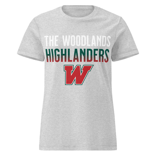The Woodlands High School Highlanders Women's Sport Grey SoftStyle T-shirt 024