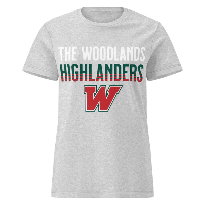 The Woodlands High School Highlanders Women's Sport Grey SoftStyle T-shirt 024