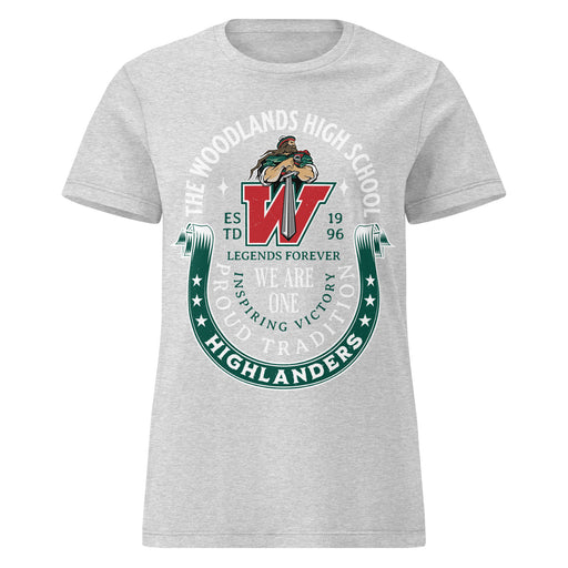 The Woodlands High School Highlanders Women's Sport Grey SoftStyle T-shirt 224