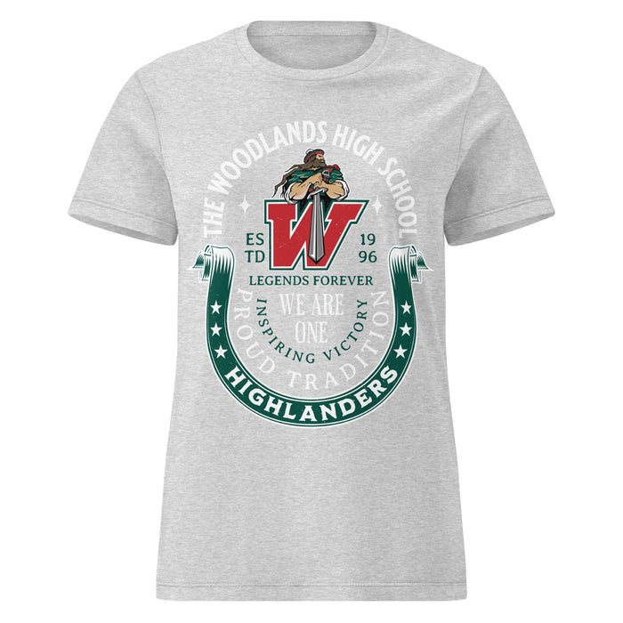 The Woodlands High School Highlanders Women's Sport Grey SoftStyle T-shirt 224