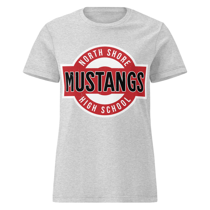 North Shore High School Mustangs Women's Grey SoftStyle T-shirt 011