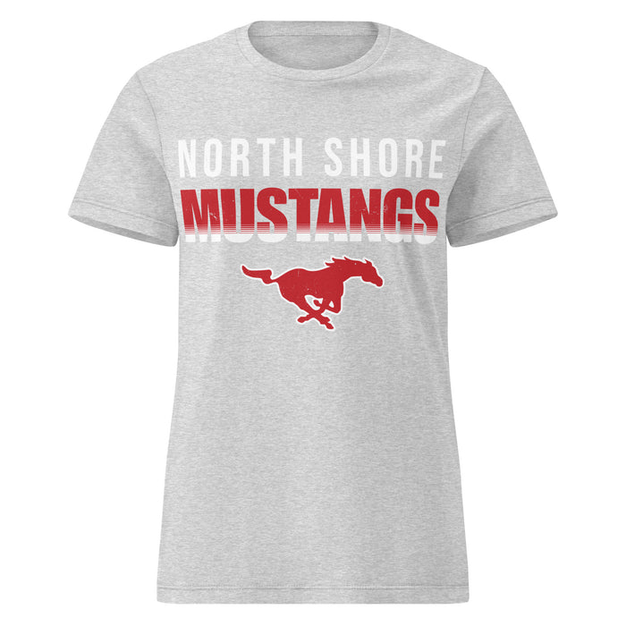 North Shore High School Mustangs Women's Grey SoftStyle T-shirt 024