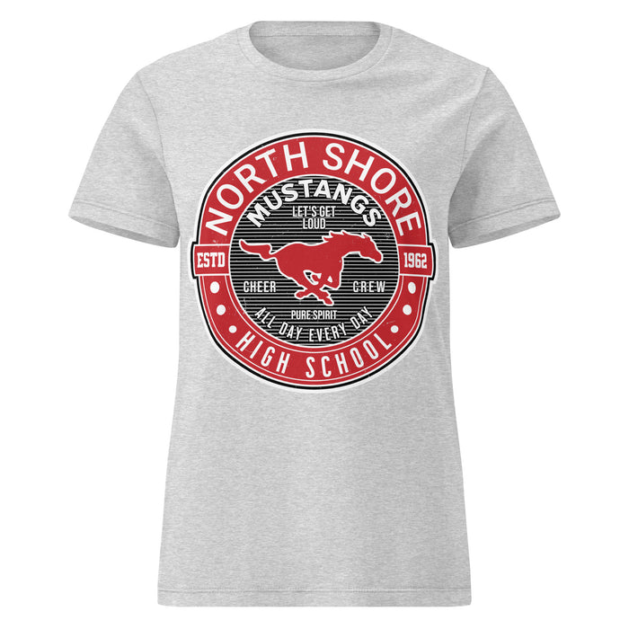 North Shore High School Mustangs Women's Grey SoftStyle T-shirt 224