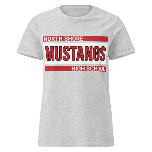 North Shore High School Mustangs Women's Grey SoftStyle T-shirt 011