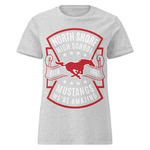 North Shore High School Mustangs Women's Grey SoftStyle T-shirt 207