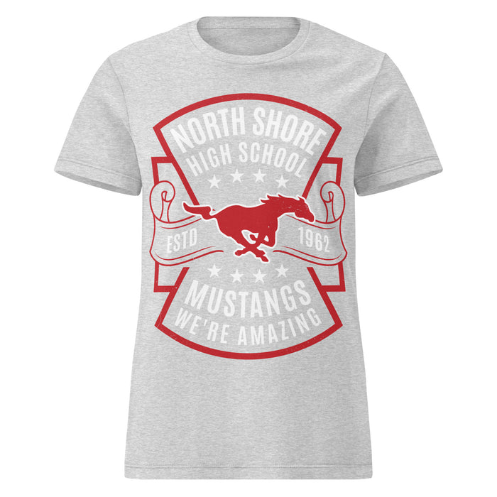 North Shore High School Mustangs Women's Grey SoftStyle T-shirt 207