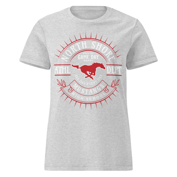 North Shore High School Mustangs Women's Grey SoftStyle T-shirt 201