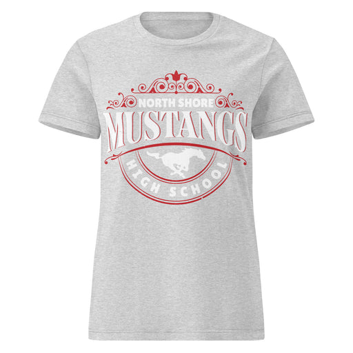 North Shore High School Mustangs Women's Grey SoftStyle T-shirt 211