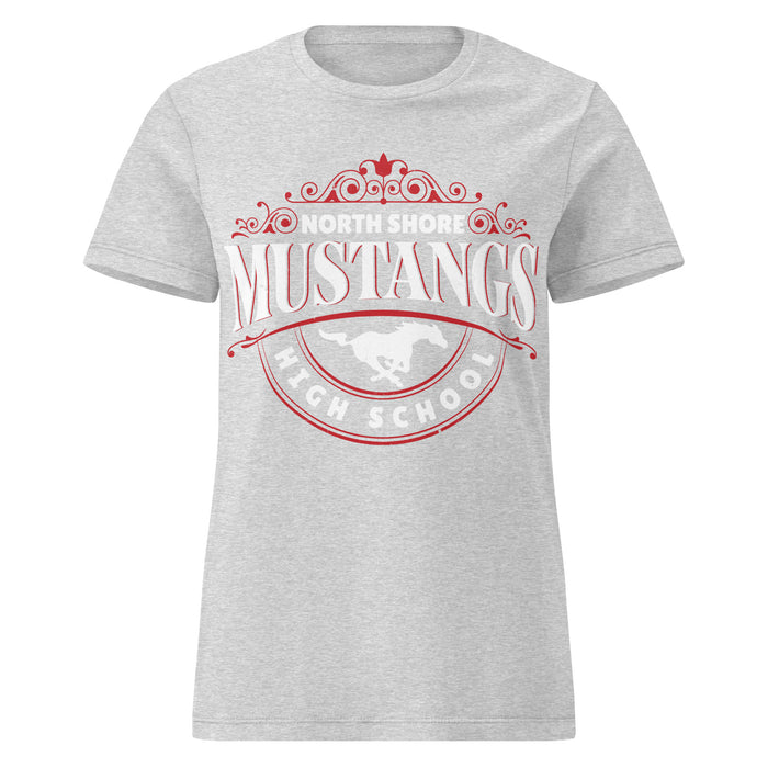 North Shore High School Mustangs Women's Grey SoftStyle T-shirt 211