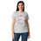 Woman wearing North Shore High School Mustangs Women's Grey SoftStyle T-shirt 211