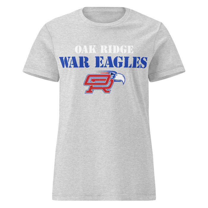 Oak Ridge High School War Eagles Women's Grey SoftStyle T-shirt 017