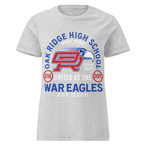 Oak Ridge High School War Eagles Women's Grey SoftStyle T-shirt 208