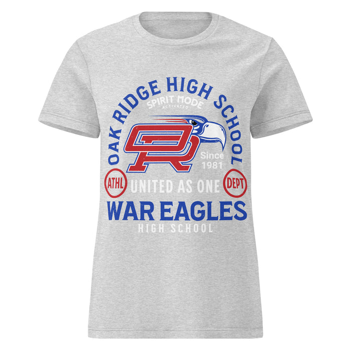 Oak Ridge High School War Eagles Women's Grey SoftStyle T-shirt 208