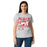 Woman wearing Odessa High School Bronchos Women's Grey SoftStyle T-shirt 240