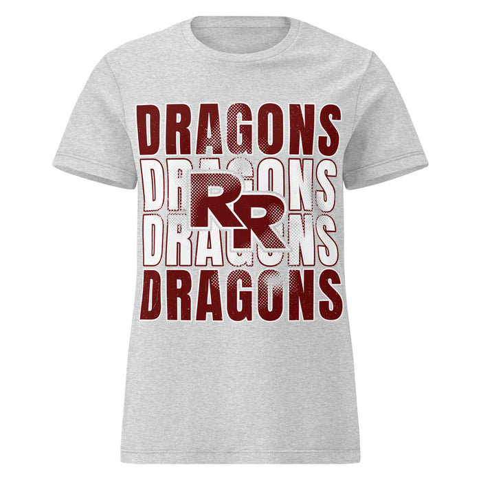 Round Rock High School Dragons Women's Grey SoftStyle T-shirt 233