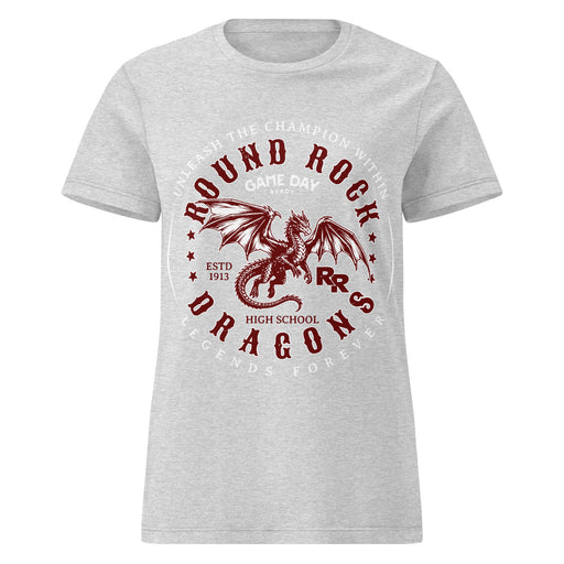 Round Rock High School Dragons Women's Grey SoftStyle T-shirt 214