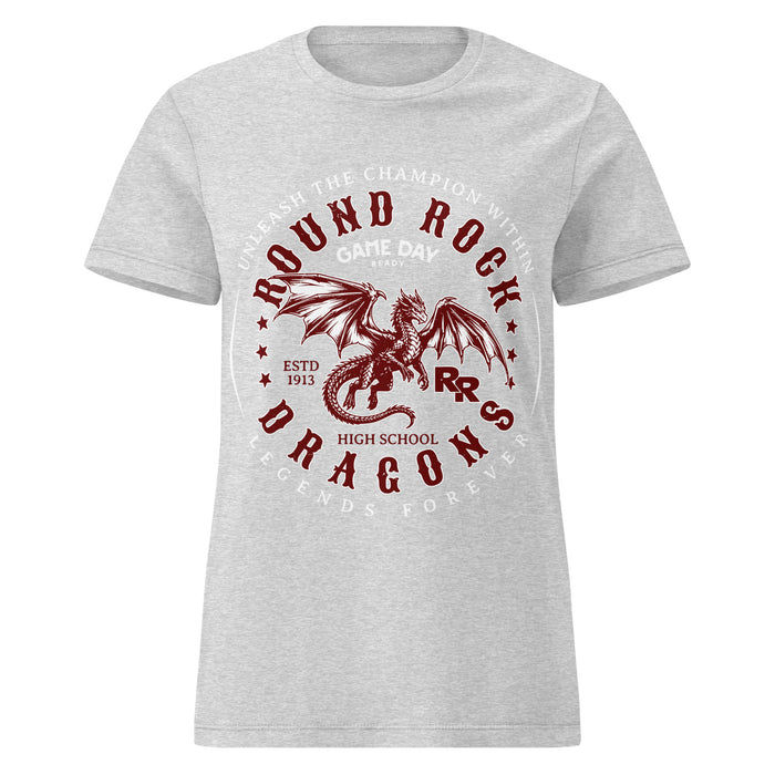 Round Rock High School Dragons Women's Grey SoftStyle T-shirt 214