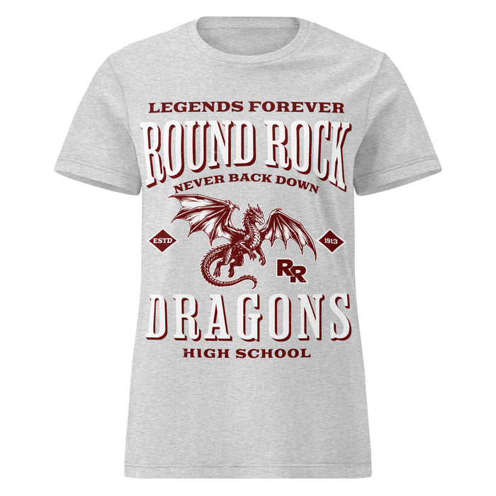 Round Rock High School Dragons Women's Grey SoftStyle T-shirt 230