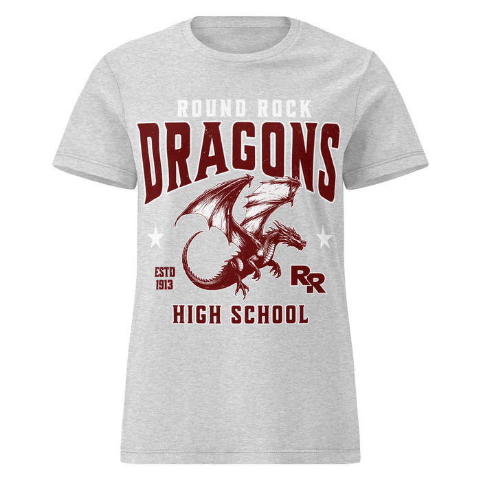 Round Rock High School Dragons Women's Grey SoftStyle T-shirt 213