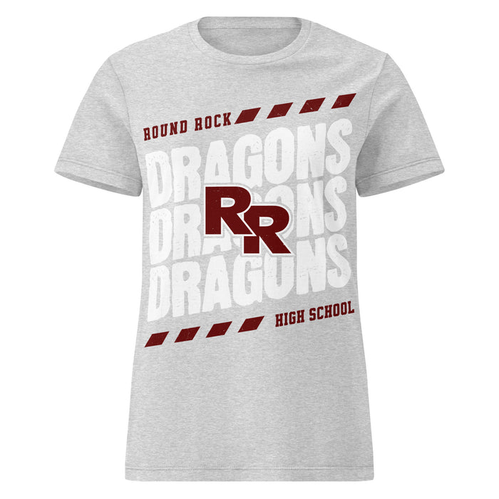 Round Rock High School Dragons Women's Grey SoftStyle T-shirt 223