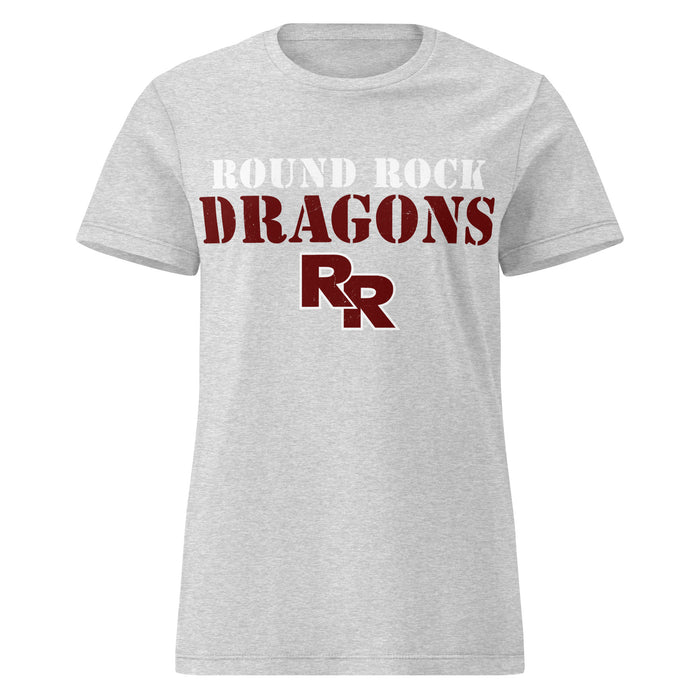 Round Rock High School Dragons Women's Grey SoftStyle T-shirt 017