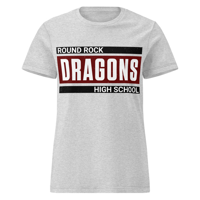 Round Rock High School Dragons Women's Grey SoftStyle T-shirt 098