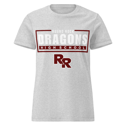 Round Rock High School Dragons Women's Grey SoftStyle T-shirt 049