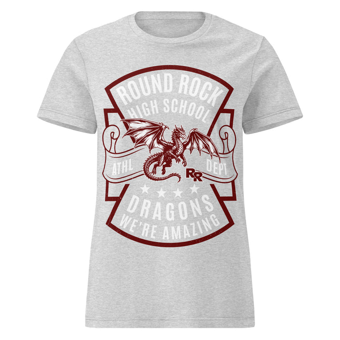 Round Rock High School Dragons Women's Grey SoftStyle T-shirt 207