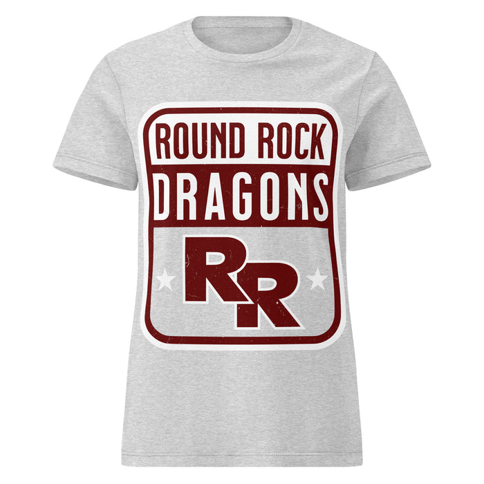 Round Rock High School Dragons Women's Grey SoftStyle T-shirt 201