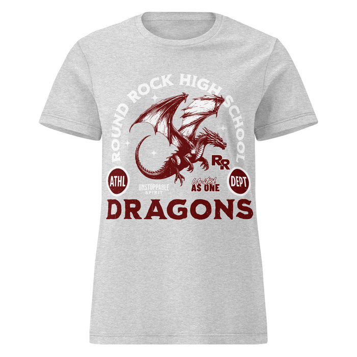 Round Rock High School Dragons Women's Grey SoftStyle T-shirt 208