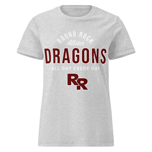 Round Rock High School Dragons Women's Grey SoftStyle T-shirt 040