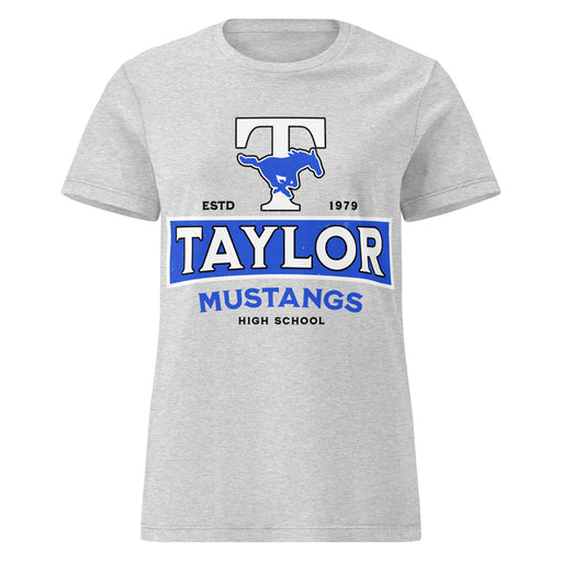 Taylor High School Mustangs Women's Grey SoftStyle T-shirt 202
