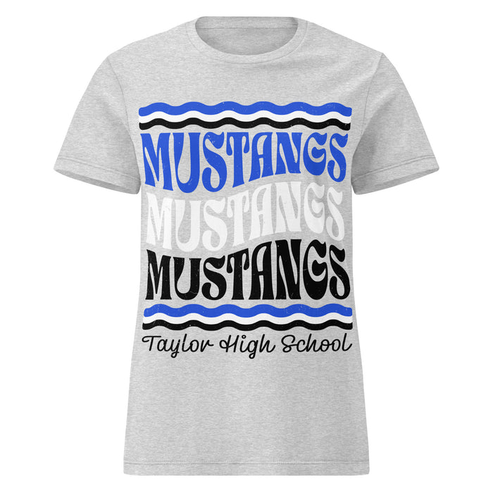 Taylor High School Mustangs Women's Grey SoftStyle T-shirt 227