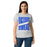 Lady wearing Taylor High School Mustangs Women's Grey SoftStyle T-shirt 241
