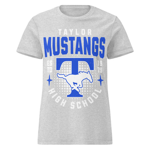Taylor High School Mustangs Women's Grey SoftStyle T-shirt 204