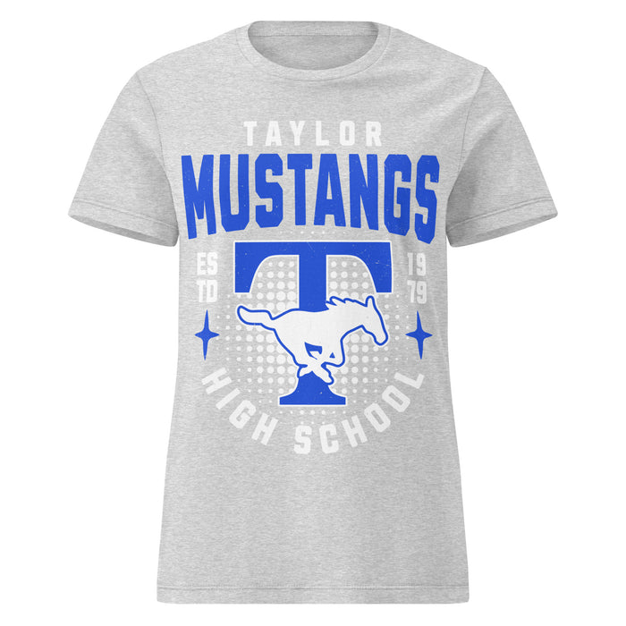 Taylor High School Mustangs Women's Grey SoftStyle T-shirt 204