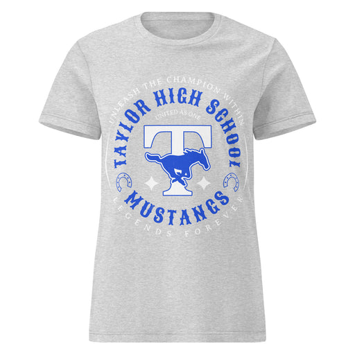 Taylor High School Mustangs Women's Grey SoftStyle T-shirt 214