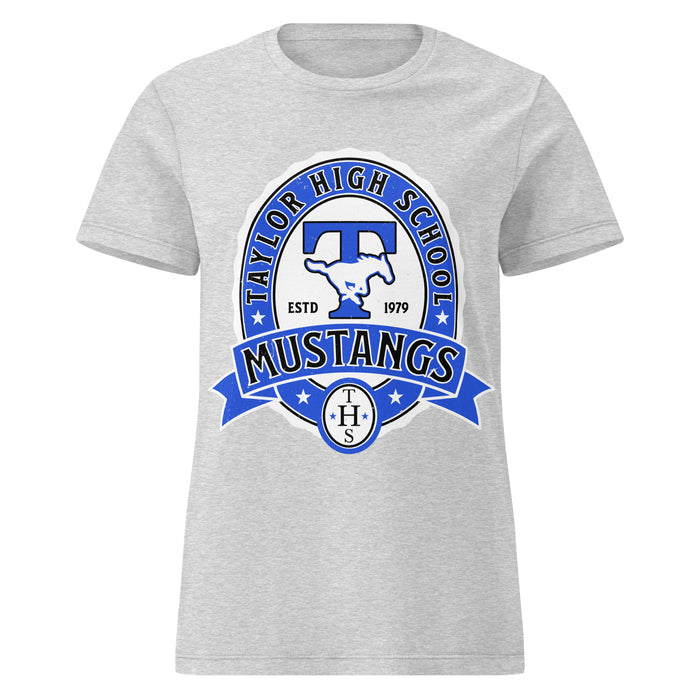 Taylor High School Mustangs Women's Grey SoftStyle T-shirt 212