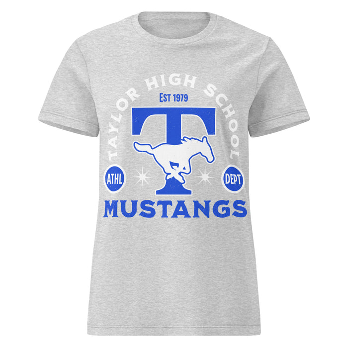 Taylor High School Mustangs Women's Grey SoftStyle T-shirt 208
