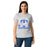 Front view of Taylor High School Mustangs Women's Grey SoftStyle T-shirt 208