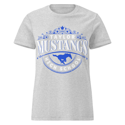 Taylor High School Mustangs Women's Grey SoftStyle T-shirt 211