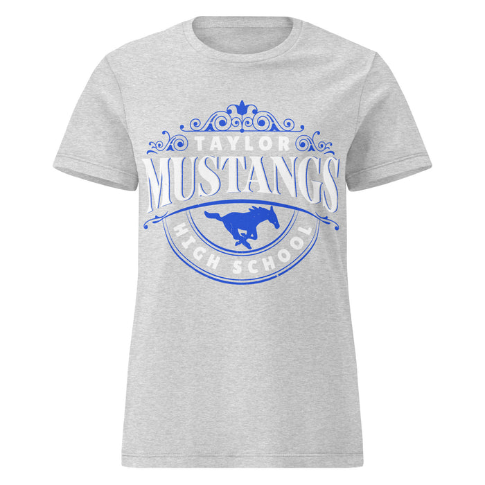 Taylor High School Mustangs Women's Grey SoftStyle T-shirt 211
