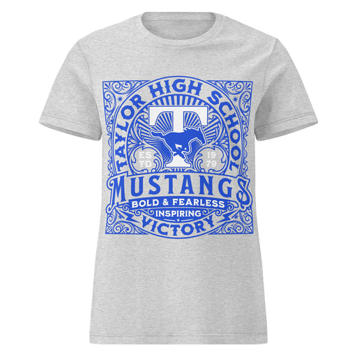 Taylor High School Mustangs Women's Grey SoftStyle T-shirt 206