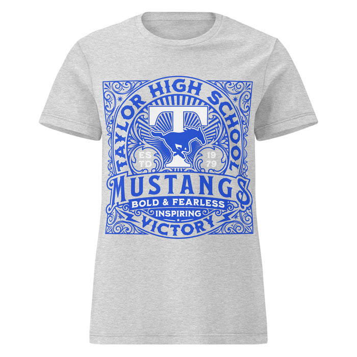 Taylor High School Mustangs Women's Grey SoftStyle T-shirt 206