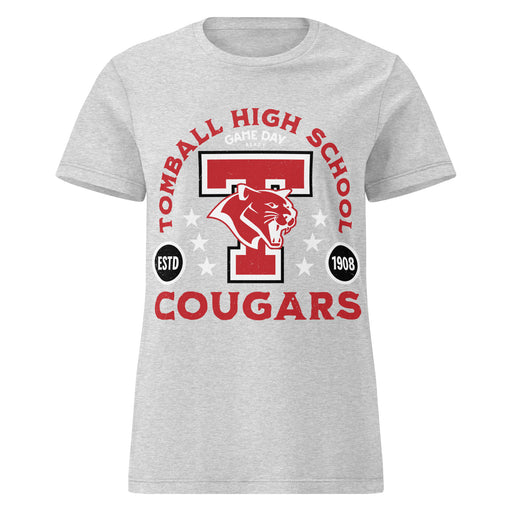 Tomball High School Cougars Women's Grey SoftStyle T-shirt 208